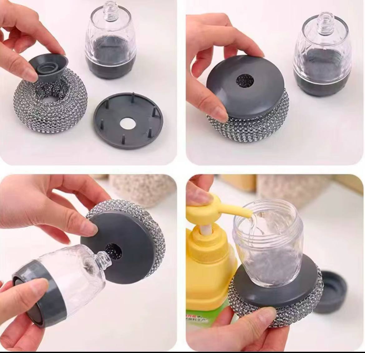 BROSSE DE LAVAGE CUISINE AVEC DISTRIBUTION SAVON
